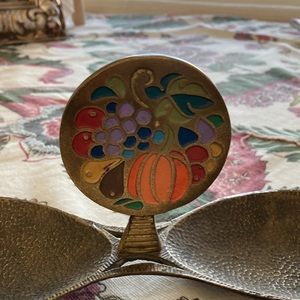 Antique metal trinket holder